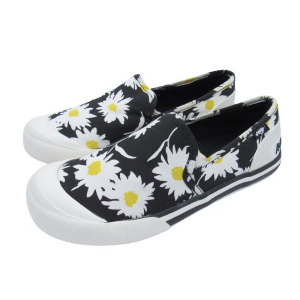 Rocket Dog Womens Size 7 Jazzin Black White Floral Slip On Comfort Loafer Shoes